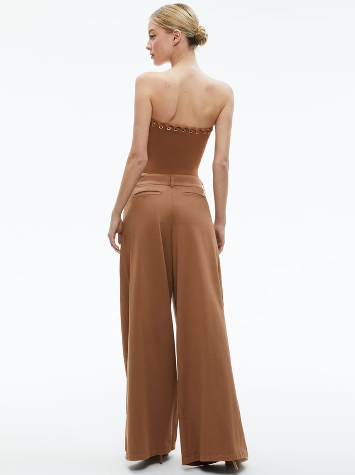 GARBO LOW RISE BAGGY TROUSERS - CAMEL image 2 - Alice And Olivia