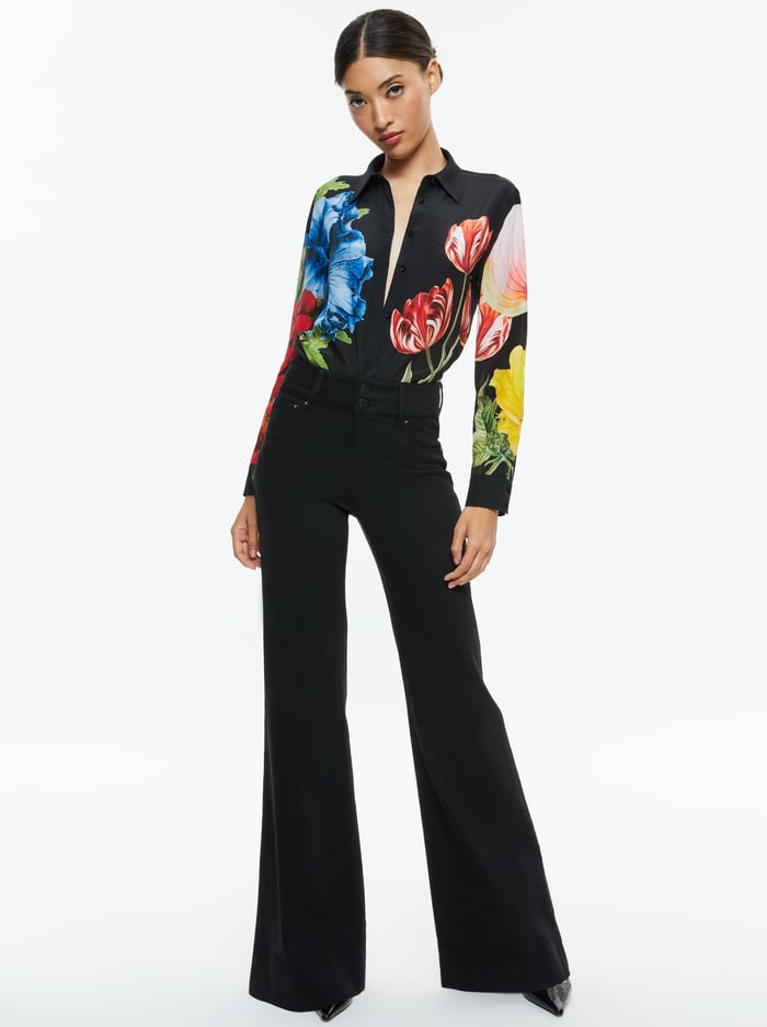 WILLA SILK BLOUSE - LE PARISIEN BLACK image 1 - Alice And Olivia