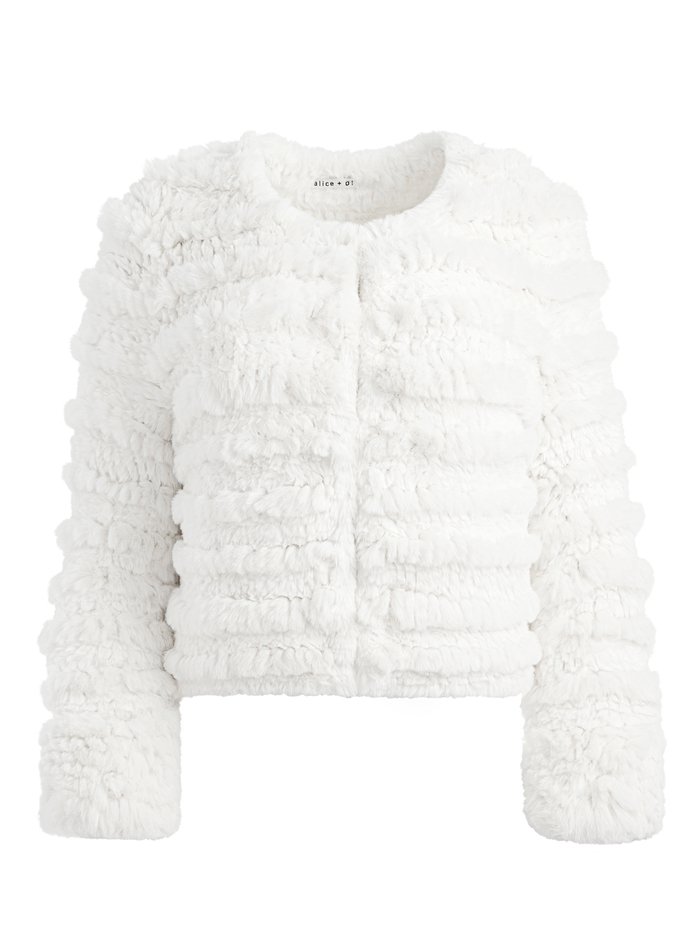 FAWN FAUX FUR JACKET - ECRU image 5 - Alice And Olivia