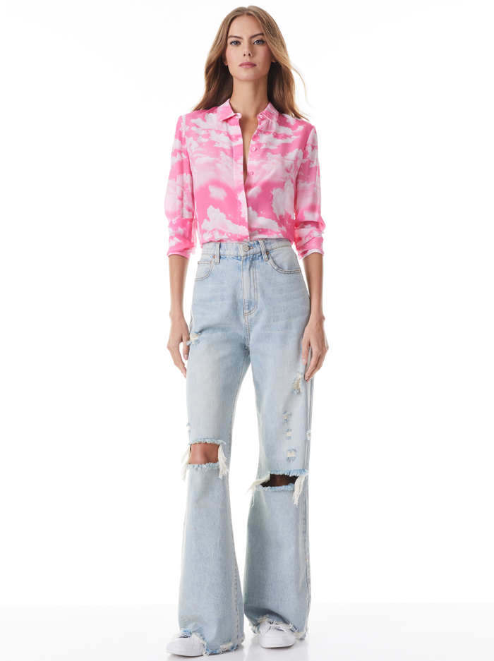 WILLA SILK BLOUSE - CLOUD SURFING image 1 - Alice And Olivia