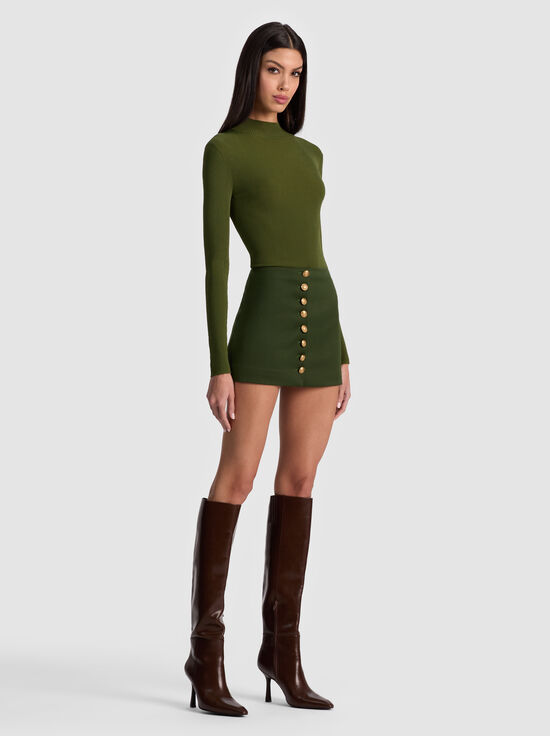DARK OLIVE-RUBI MINI SKIRT