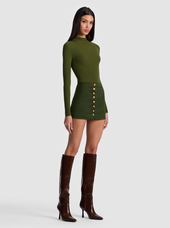 DARK OLIVE-RUBI MINI SKIRT