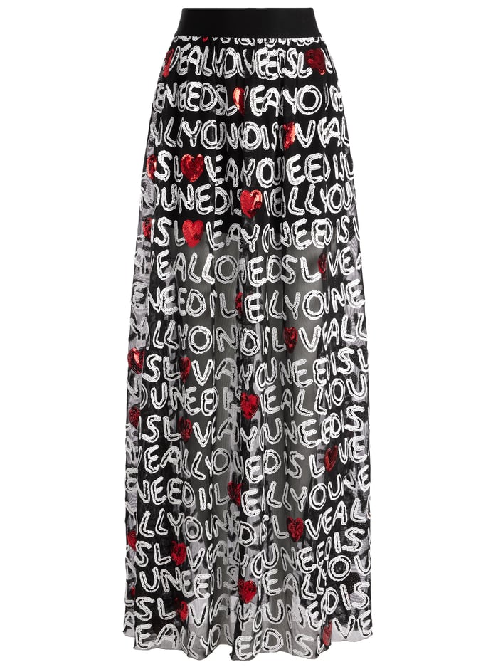 A+O X THE BEATLES LEVON SEQUIN BALLGOWN SKIRT - ALL YOU NEED IS LOVE image 6 - Alice And Olivia