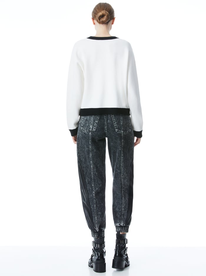 GLEESON STACE FACE PULLOVER - SOFT WHITE/MULTI image 1 - Alice And Olivia