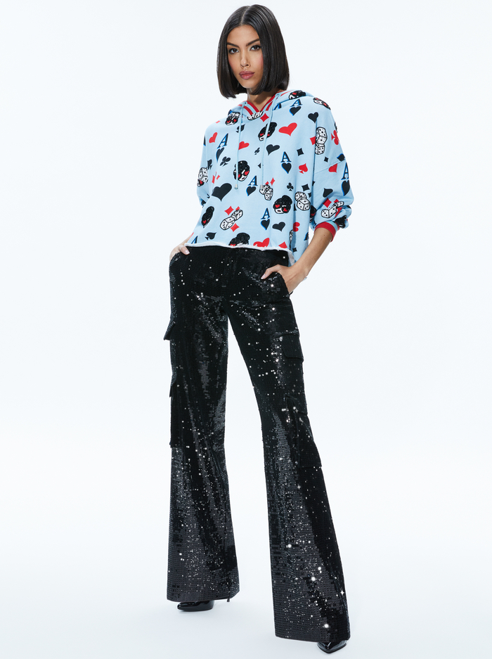 SUNNY BOXY CROPPED HOODIE - ICE MULTI image 4 - Alice And Olivia