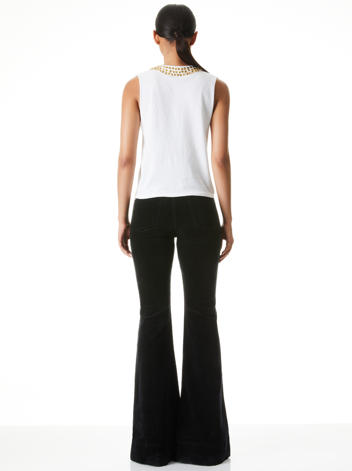 BEAUTIFUL HIGH RISE CORDUROY BELL - BLACK image 1 - ALICE + OLIVIA