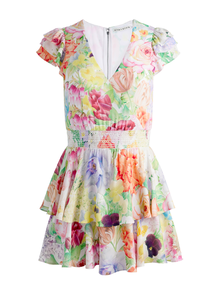 MARISKA RUFFLE SKORT ROMPER - DAWN FLORAL image 5 - Alice And Olivia