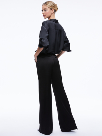 BLACK-FINELY OVERSIZED BUTTON DOWN SHIRT