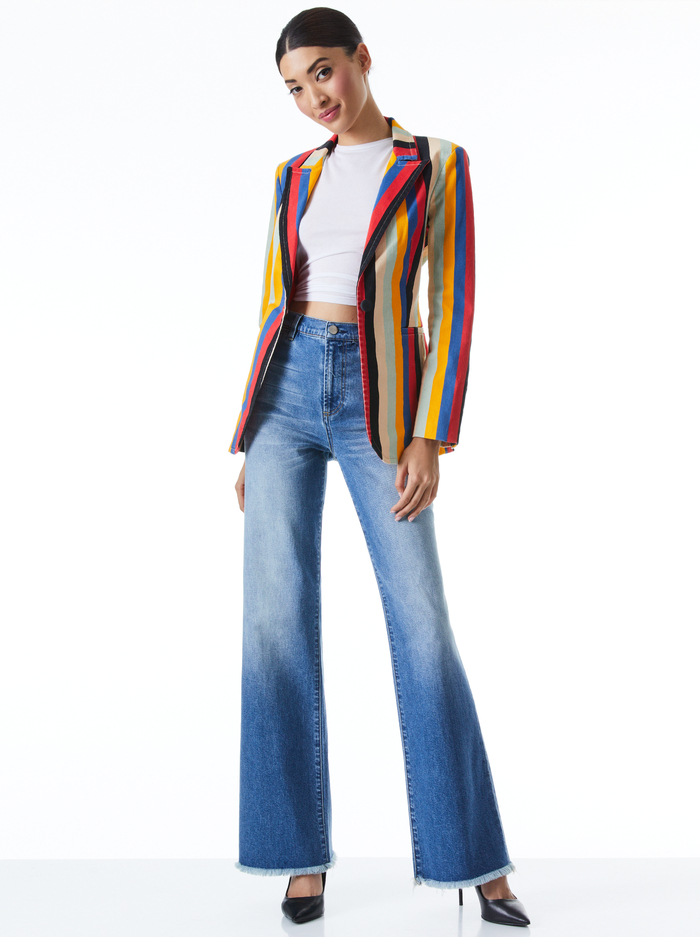BREANN FITTED BLAZER - BOHEME STRIPE image 2 - ALICE + OLIVIA