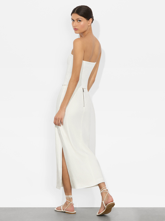 OFF WHITE-MAEVE LINEN SLIP SKIRT