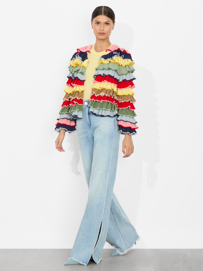FAWN RUFFLE CARDIGAN - MULTI image 4 - Alice And Olivia