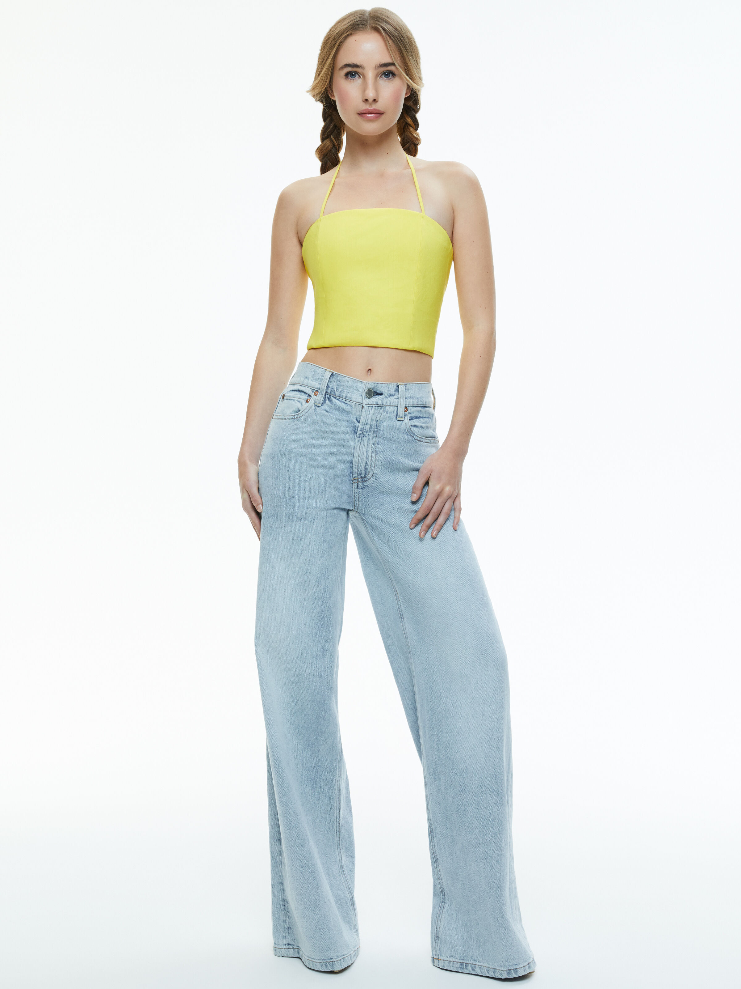 Ceresi Crystal Embellished Halter Neck Top In Petal | Alice