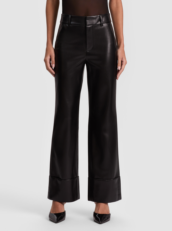 ALEXANDER VEGAN ANKLE PANT - BLACK - ALICE + OLIVIA