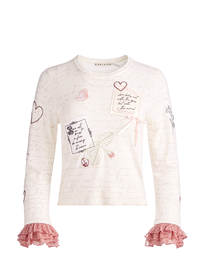 CAROLANN PULLOVER - ECRU MULTI image 5 - Alice And Olivia