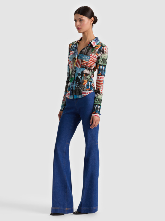 OPEN ROAD-JADE MESH BUTTON DOWN