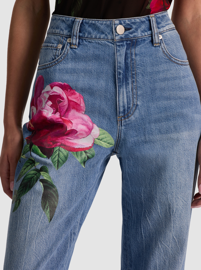 CHIC JEAN - DENVER BRIGHT BLUE/EMPRS BLOOM image 3 - ALICE + OLIVIA