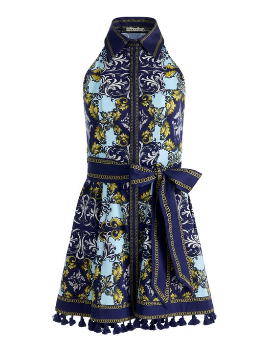 ANTIQUE SCROLL-LUCY SLEEVELESS MINI SHIRT DRESS