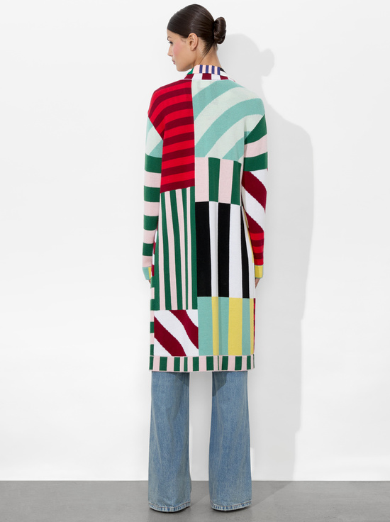 SORBET STRIPE-BRADFORD MAXI CARDIGAN