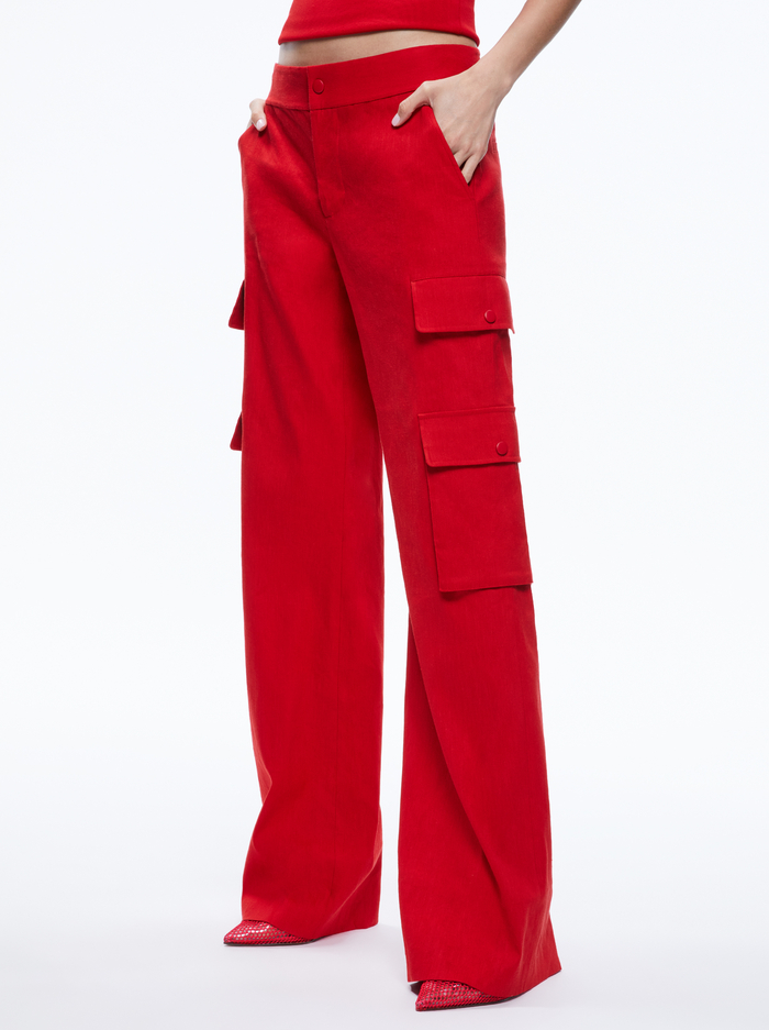 HAYES WIDE LEG CARGO PANT - CINNAMON - Alice And Olivia