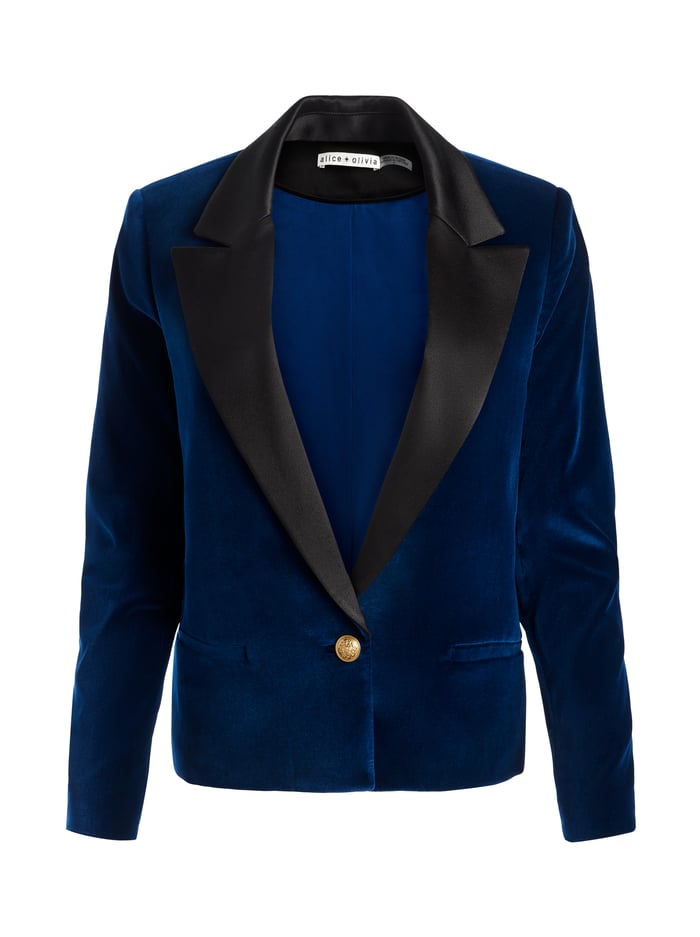 DEVYN VELVET BLAZER - MIDNIGHT BLUE image 5 - Alice And Olivia