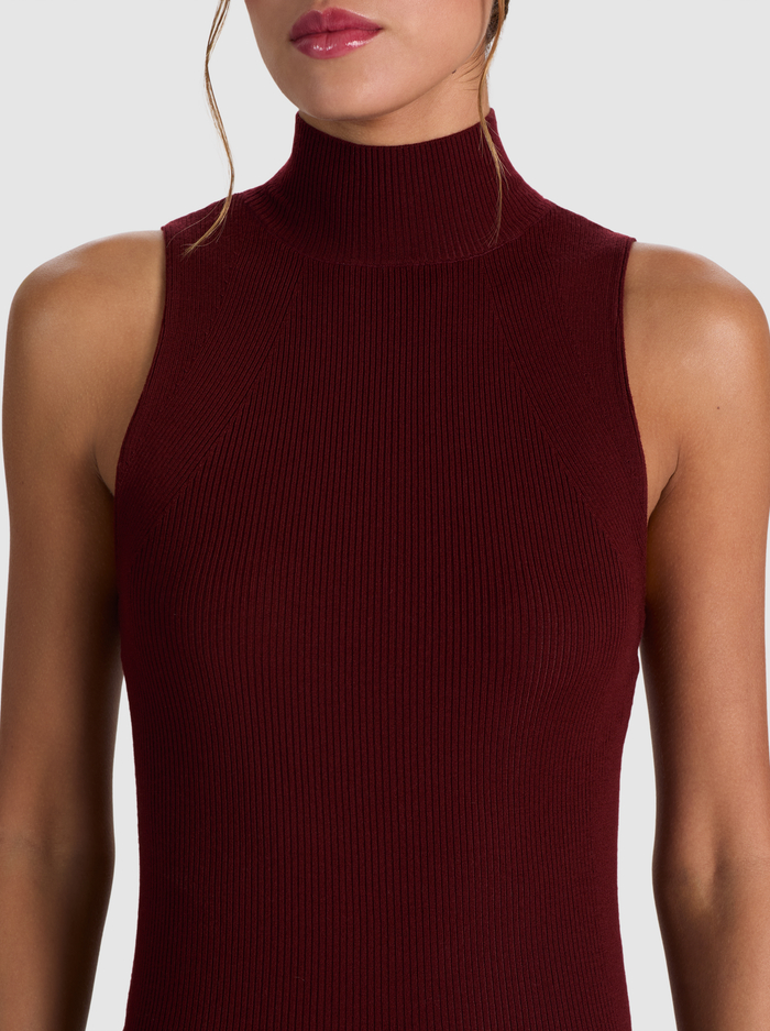 DARCEY WOOL SLEEVELESS TURTLENECK - COGNAC image 3 - ALICE + OLIVIA