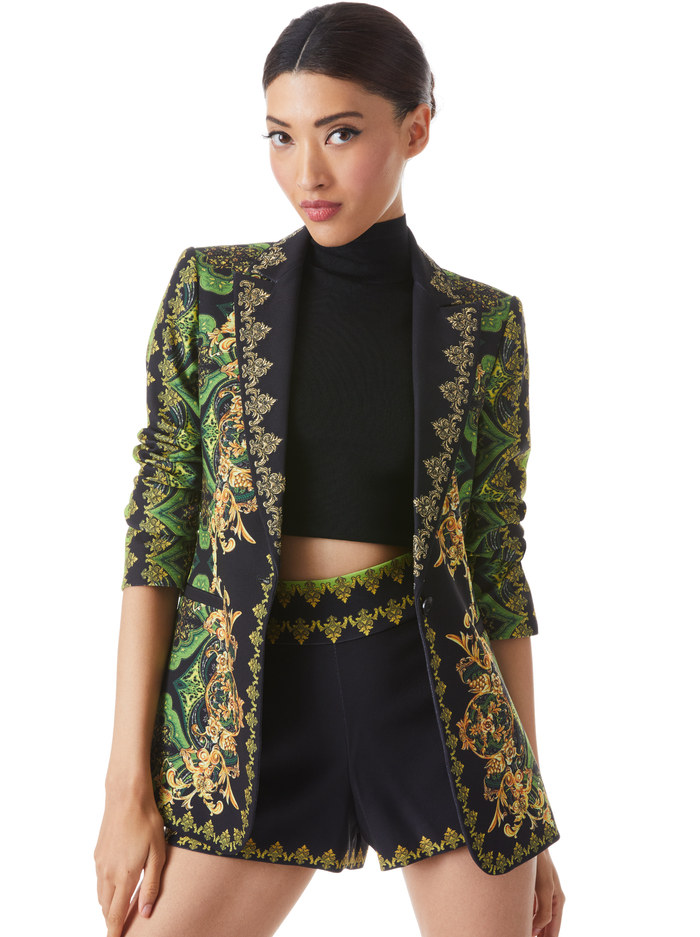 BREANN EMBROIDERED BLAZER - RENDEZVOUS - Alice And Olivia