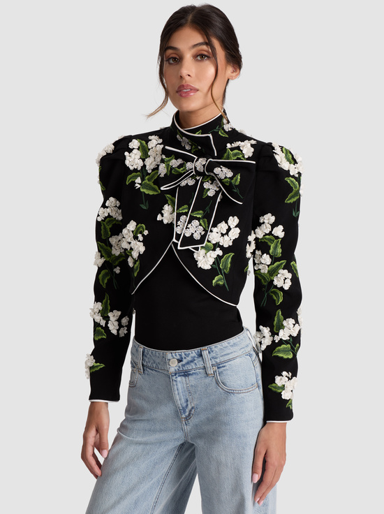 BLACK/OFF WHITE-ADDISON BOW JACKET