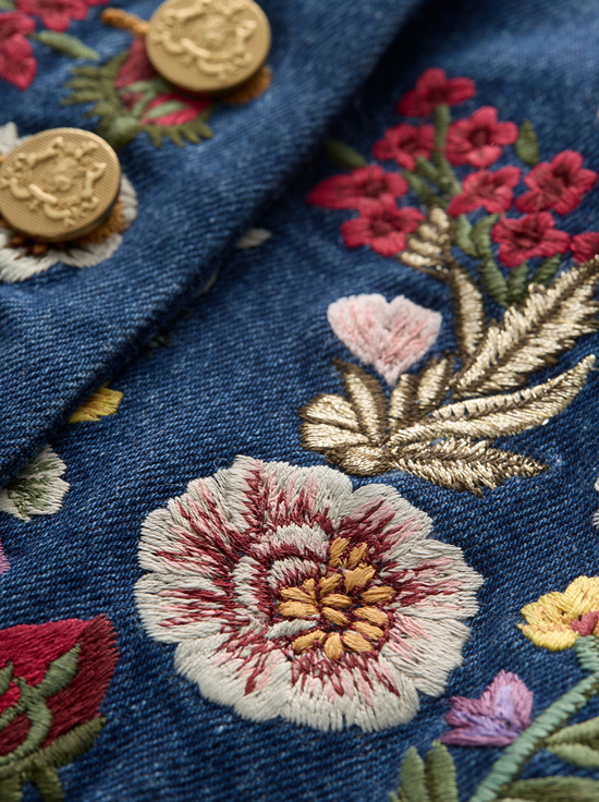 CATHERINE DARK MULTI-EMERSON DENIM MILITARY JACKET