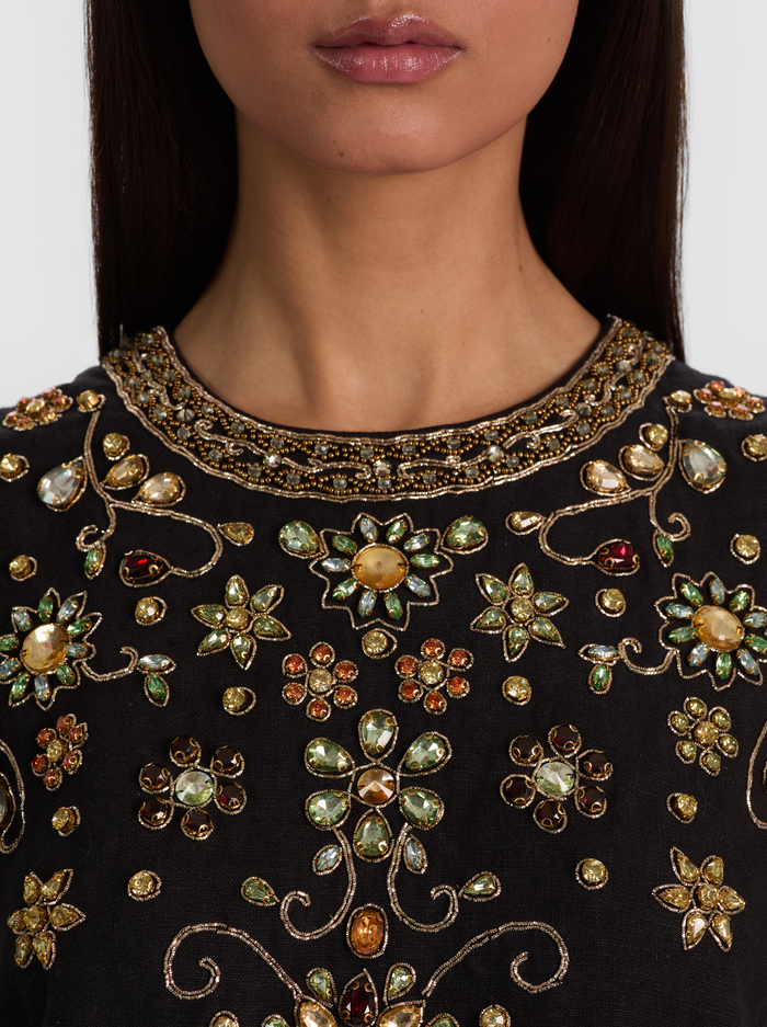 AMAL EMBELLISHED TANK - BLACK/MULTI image 3 - ALICE + OLIVIA