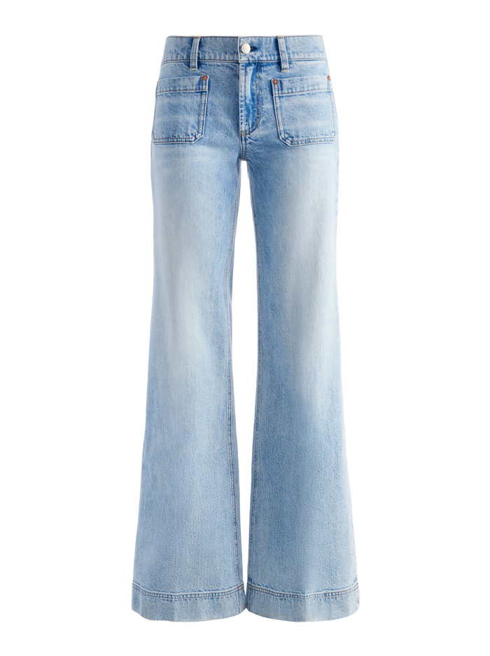 BRIAN PATCH POCKET WIDE LEG JEAN - ROCKSTAR BLUE image 5 - ALICE + OLIVIA