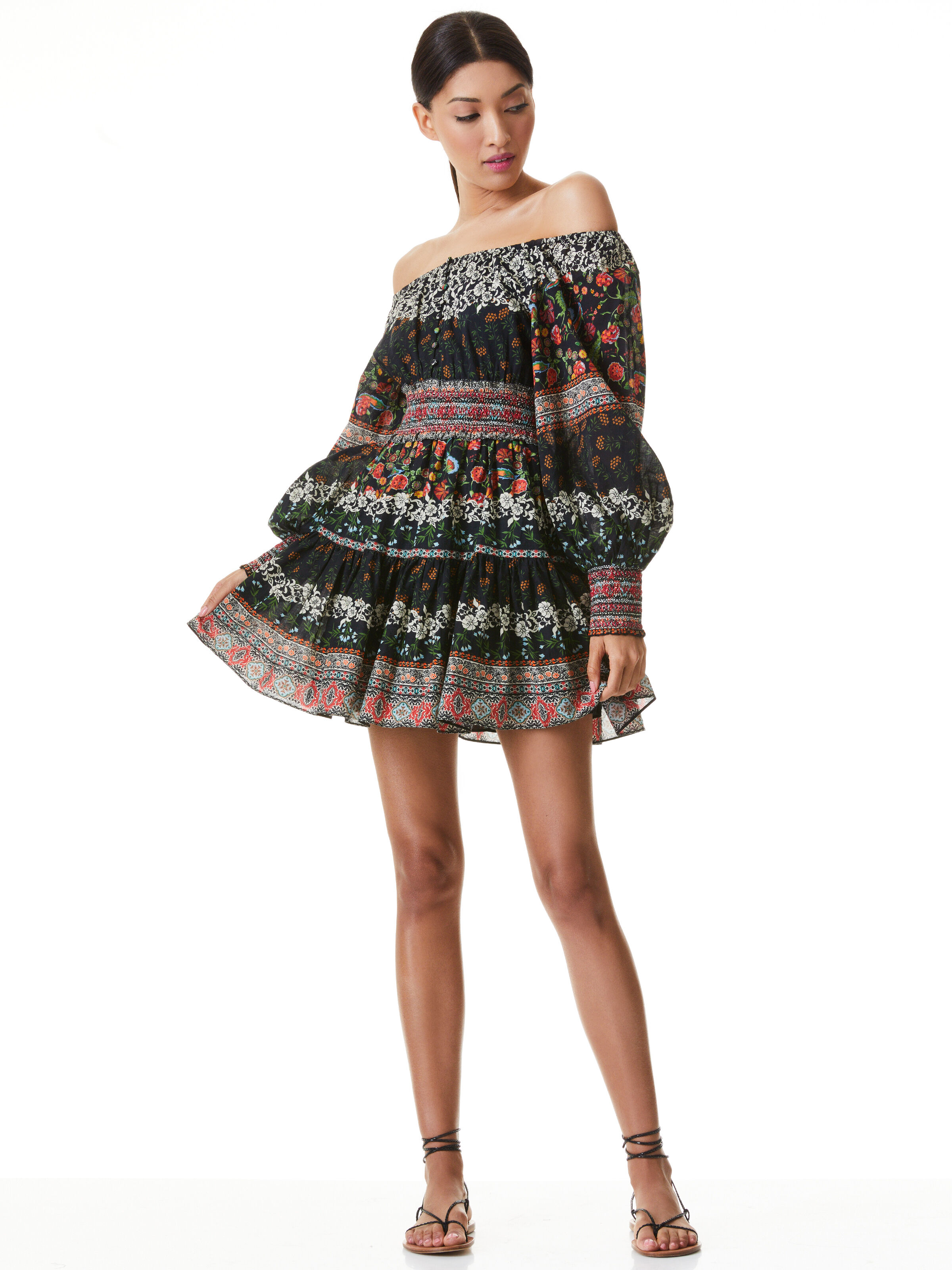 Clementina Tiered Mini Dress In