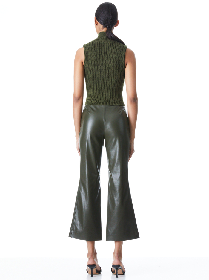 LORINDA VEGAN LEATHER PANT - OLIVE image 1 - Alice And Olivia