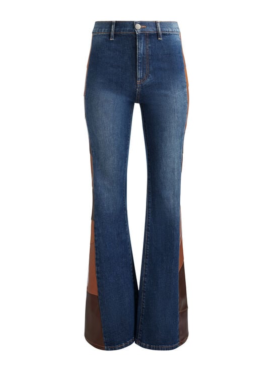 DARBY VINTAGE BLUE/DARK CHOC-SB VEGAN PATCHWORK JEAN