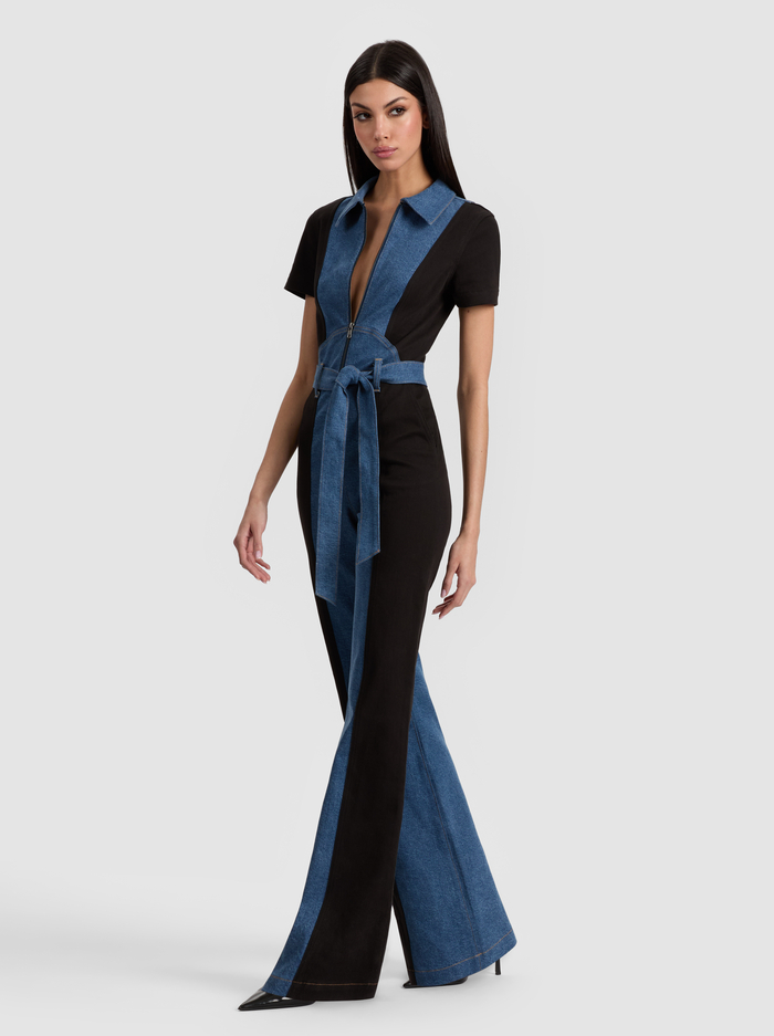 GORGEOUS JUMPSUIT - BLACK/LIANA BLUE image 3 - Alice And Olivia