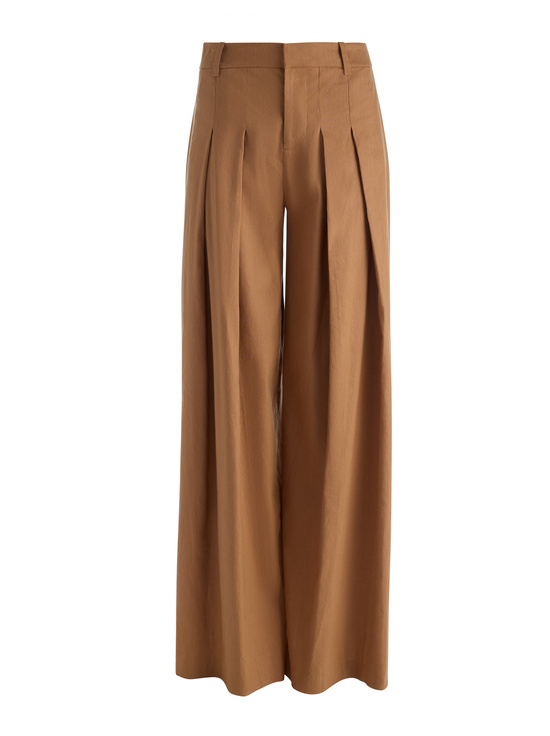 TAN-BLAIRE PLEATED LINEN PANT
