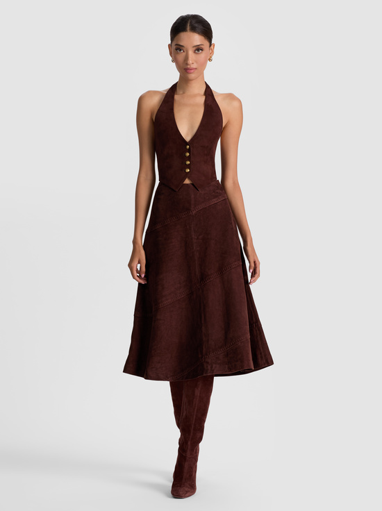 DARK CHOCOLATE-CROSBY SUEDE VEST