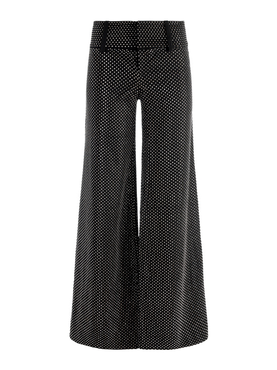 BLACK-OLIVIA EMBELLISHED WIDE LEG PANT