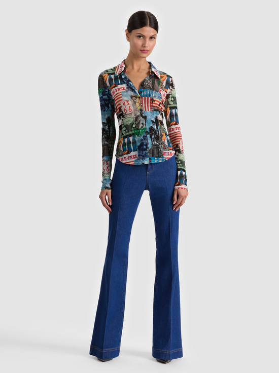 OPEN ROAD-JADE MESH BUTTON DOWN