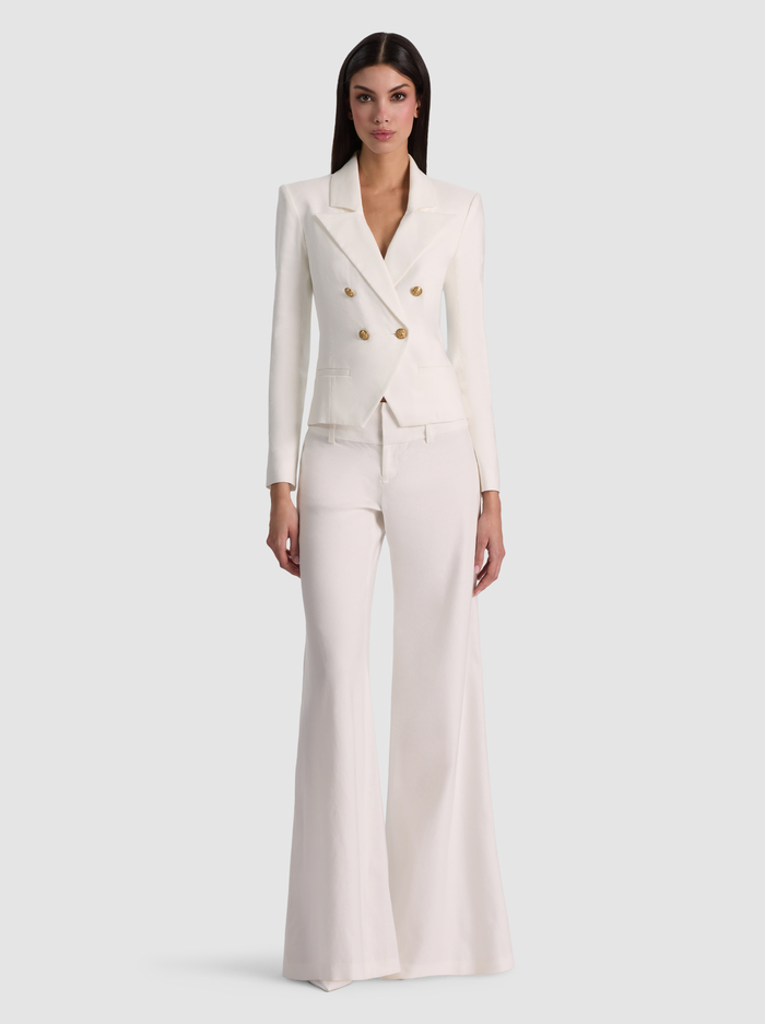 SABLE LINEN CROPPED BLAZER - OFF WHITE image 1 - ALICE + OLIVIA