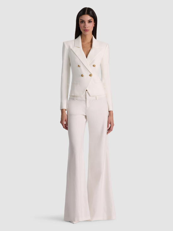 OFF WHITE-SABLE LINEN CROPPED BLAZER