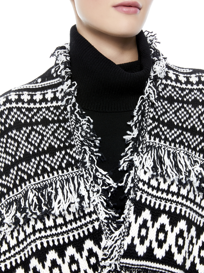 MAIBELLA BELTED SWEATER VEST  - BLACK/CREAM image 3 - Alice And Olivia