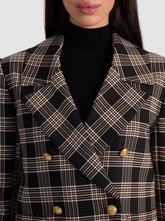 BLACK/MULTI-AVERY DOUBLE BREASTED BLAZER
