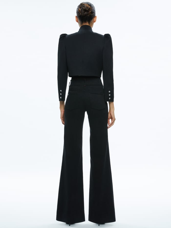 ADDISON BOW JACKET - BLACK/OFF WHITE image 1 - Alice And Olivia