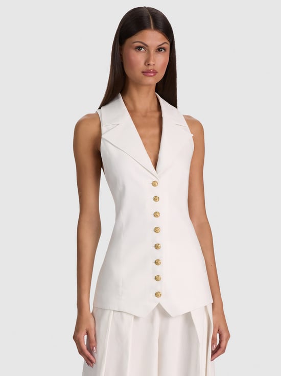 OFF WHITE-PAT LINEN VEST