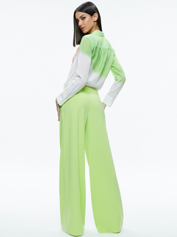 BRADY SILK BLOUSE - DREAM LIFE SHARP GREEN image 2 - Alice And Olivia