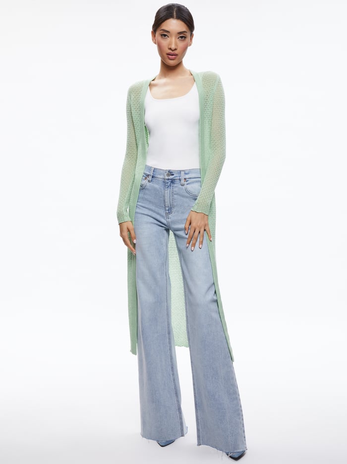 ALAIR POINTELLE SWEATER DUSTER - PISTACHIO - Alice And Olivia