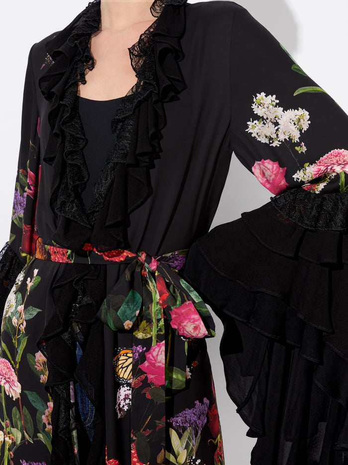 ADALIA RUFFLE MAXI ROBE - SECRET GARDEN image 5 - Alice And Olivia