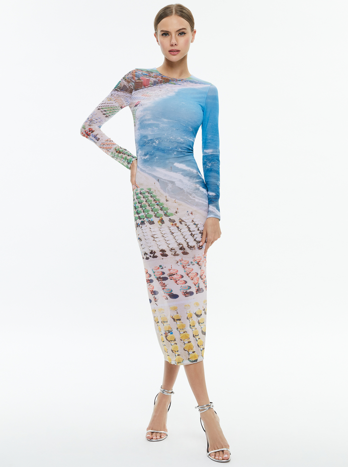 DELORA MIDI DRESS - WHISPERING WAVES - Alice And Olivia