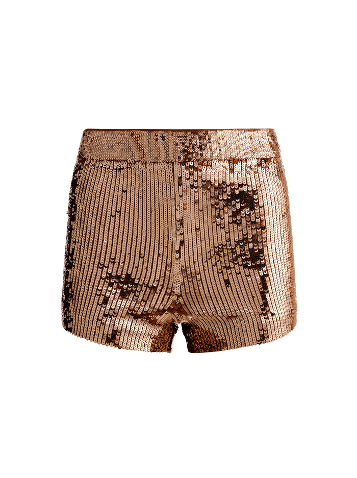 LACIE SEQUIN HOT SHORT - TAN/BRONZE image 6 - Alice And Olivia