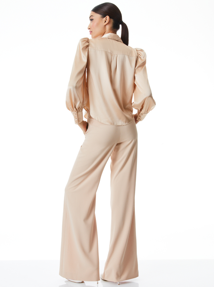 NADINE PUFF SLEEVE BUTTON DOWN - ALMOND image 1 - Alice And Olivia